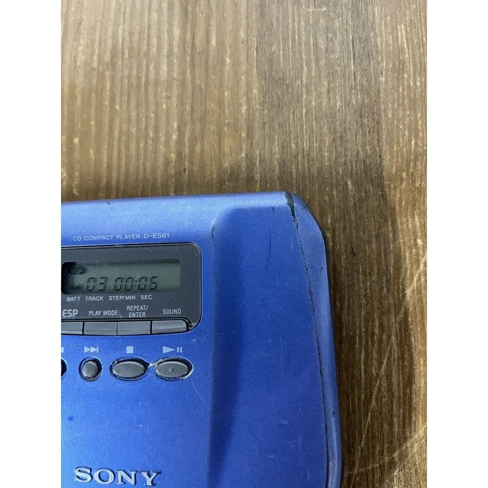 Sony Discman ESP2 Model D-E561 Blue Portable CD Player Tested Working Vintage
